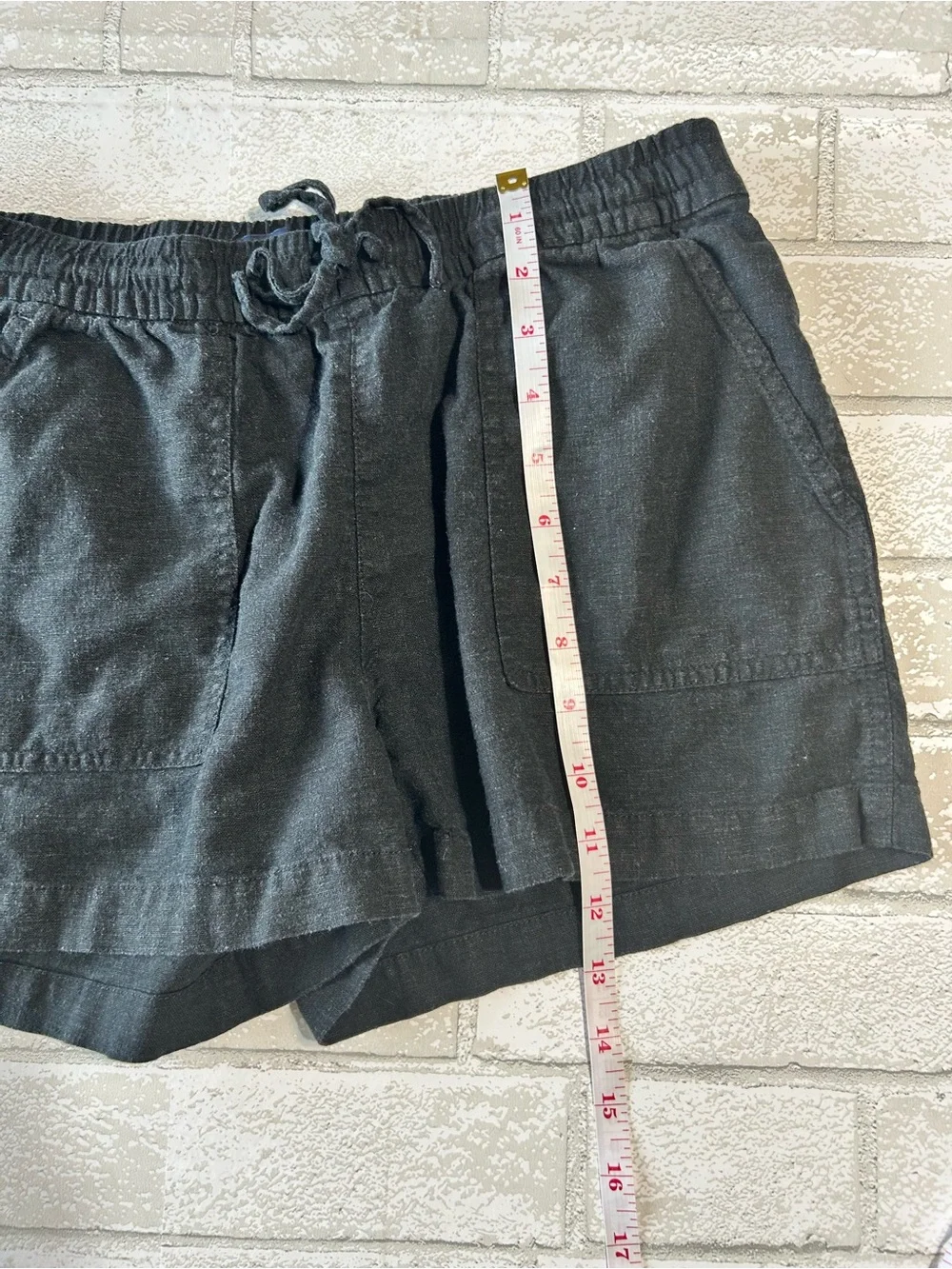 J. Crew Black Linen Blend Elastic Waist Shorts Vacation Resort size XS